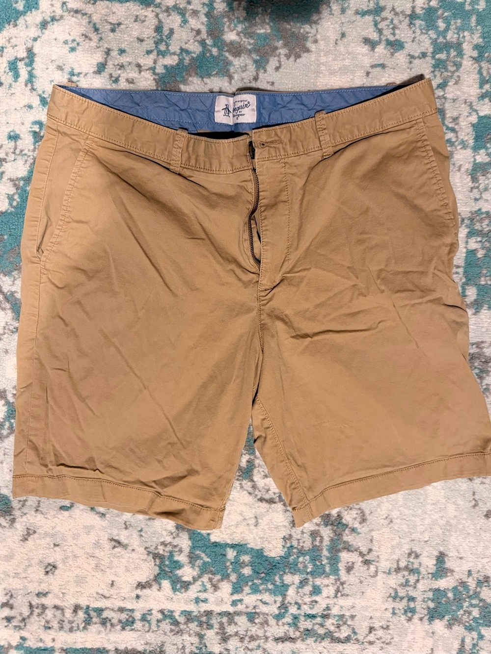 Original Penguin Tan Flat Front Chino Shorts